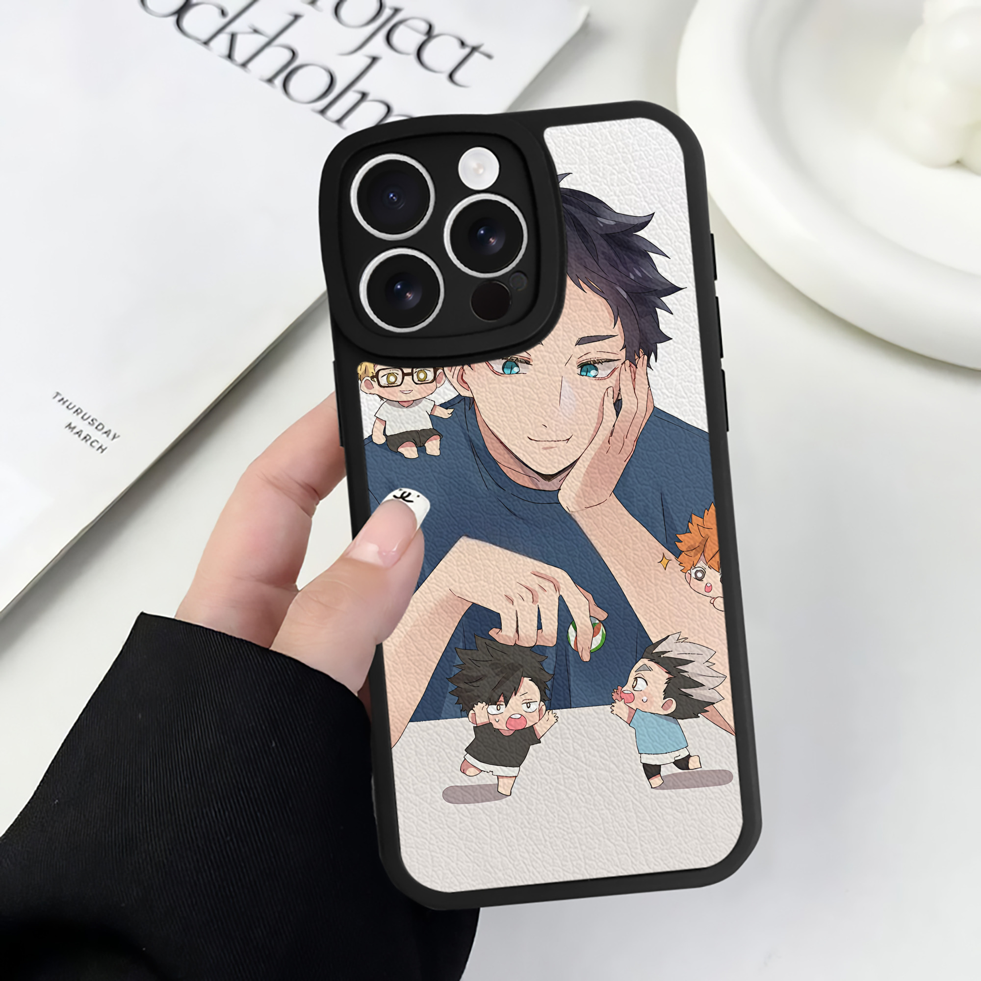 （画像用） ハイキュー!! Haikyu!! 【iPhone 16シリーズ対応】シリコンスマホケース（レザー調） 材質：シリコン